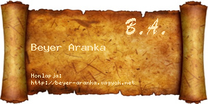 Beyer Aranka névjegykártya
