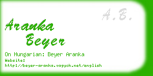 aranka beyer business card